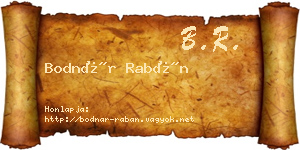 Bodnár Rabán névjegykártya